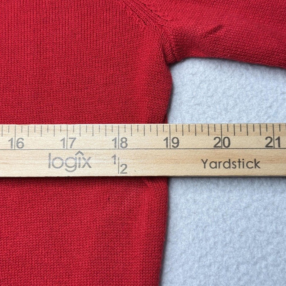 Lauren Ralph Lauren Sweater Womens XL Red Leather Ring Detail Pullover Raglan - Picture 5 of 8